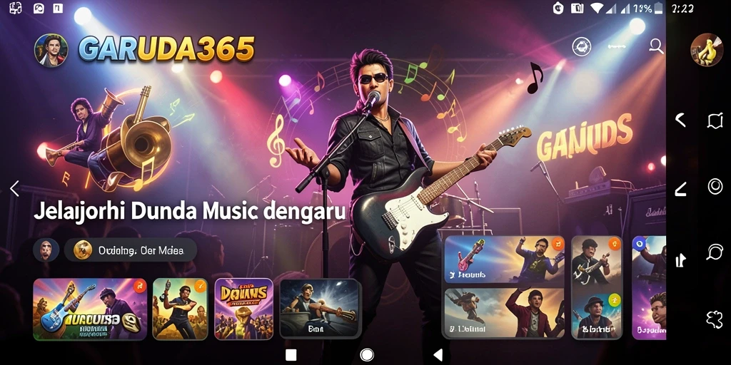 Screenshot GARUDA365 menampilkan gameplay musik yang seru