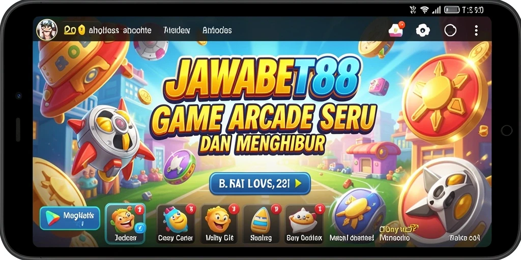 Tangkapan layar utama JAWABET88 menampilkan aksi seru dalam gameplay Arcade.