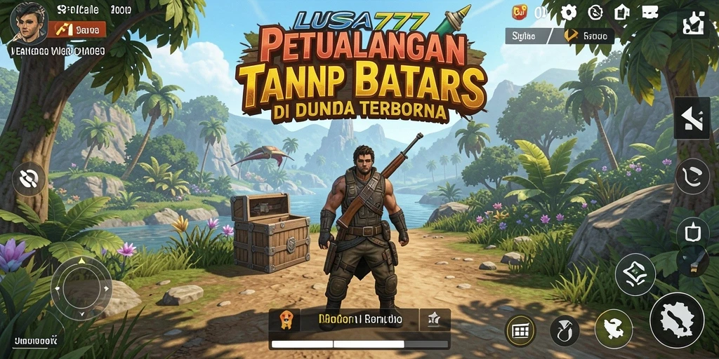 Tangkapan layar menunjukkan pemain menjelajahi dunia terbuka LUSA777.
