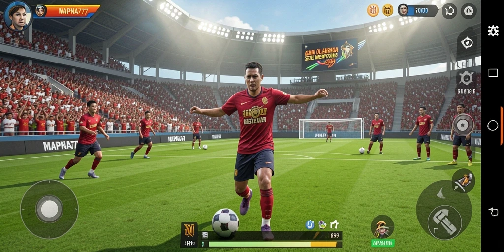 Tampilan gameplay seru dari MAPNA777 menampilkan aksi olahraga yang mendebarkan.