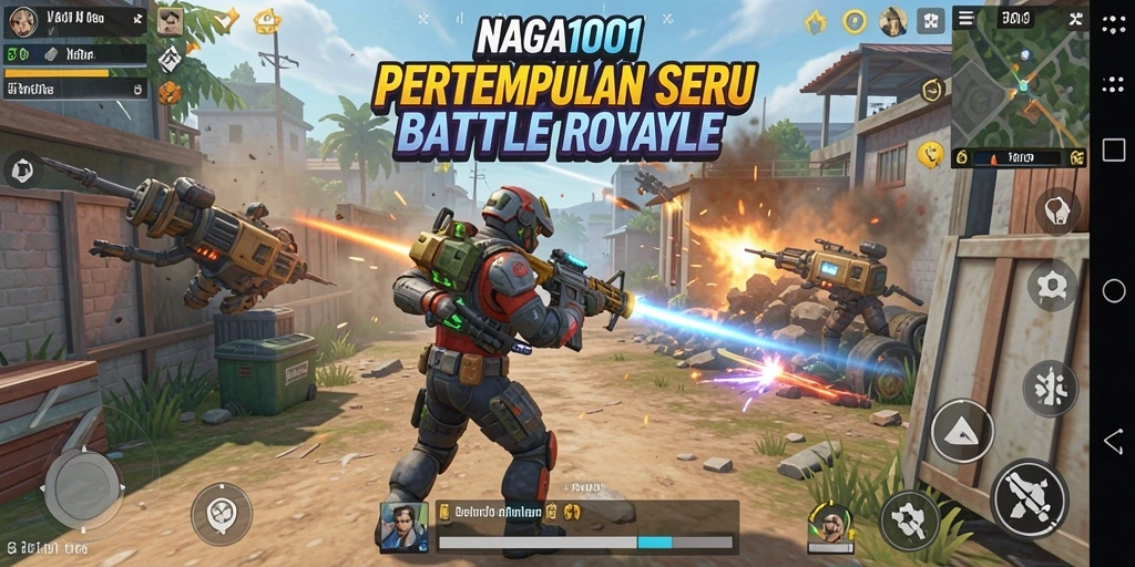 Gameplay seru di NAGA1001 dengan pertempuran Battle Royale yang intens.
